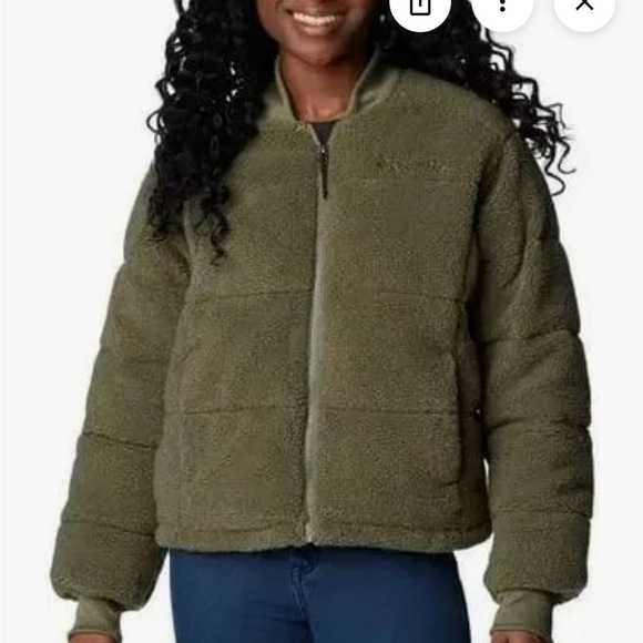 Columbia Jackets & Blazers - NWT COLUMBIA PUFFECT SHERPA BOMBER JACKET MSRP $190 OLIVE GREEN